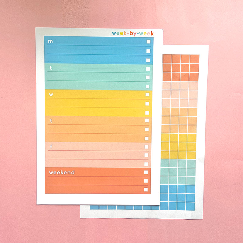 Colour Block Week-by-Week Reminder Pages